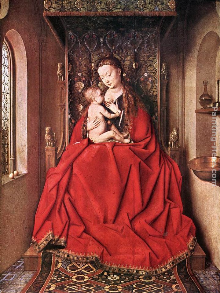 Suckling Madonna Enthroned painting - Jan van Eyck Suckling Madonna Enthroned art painting